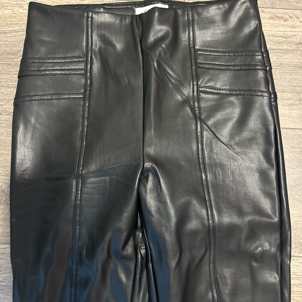 Black Faux Leather Pants